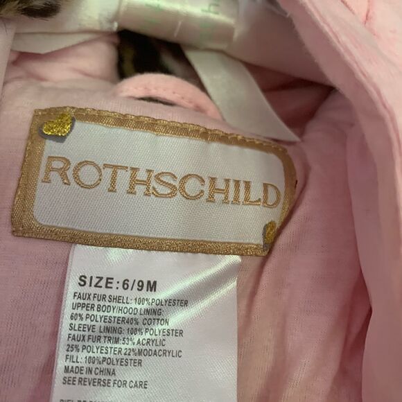 Rothschild pink and leopard hooded footie, 6-9mths - Picture 10 of 11